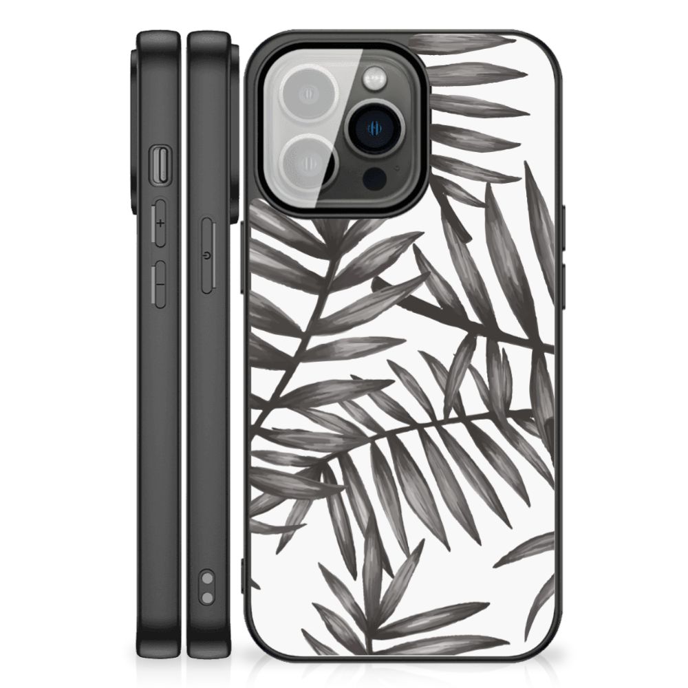 iPhone 13 Pro Max Bloemen Hoesje Leaves Grey B2C Telecom