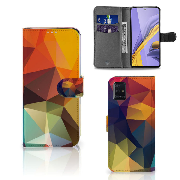 Samsung Galaxy A51 Book Case Polygon Color