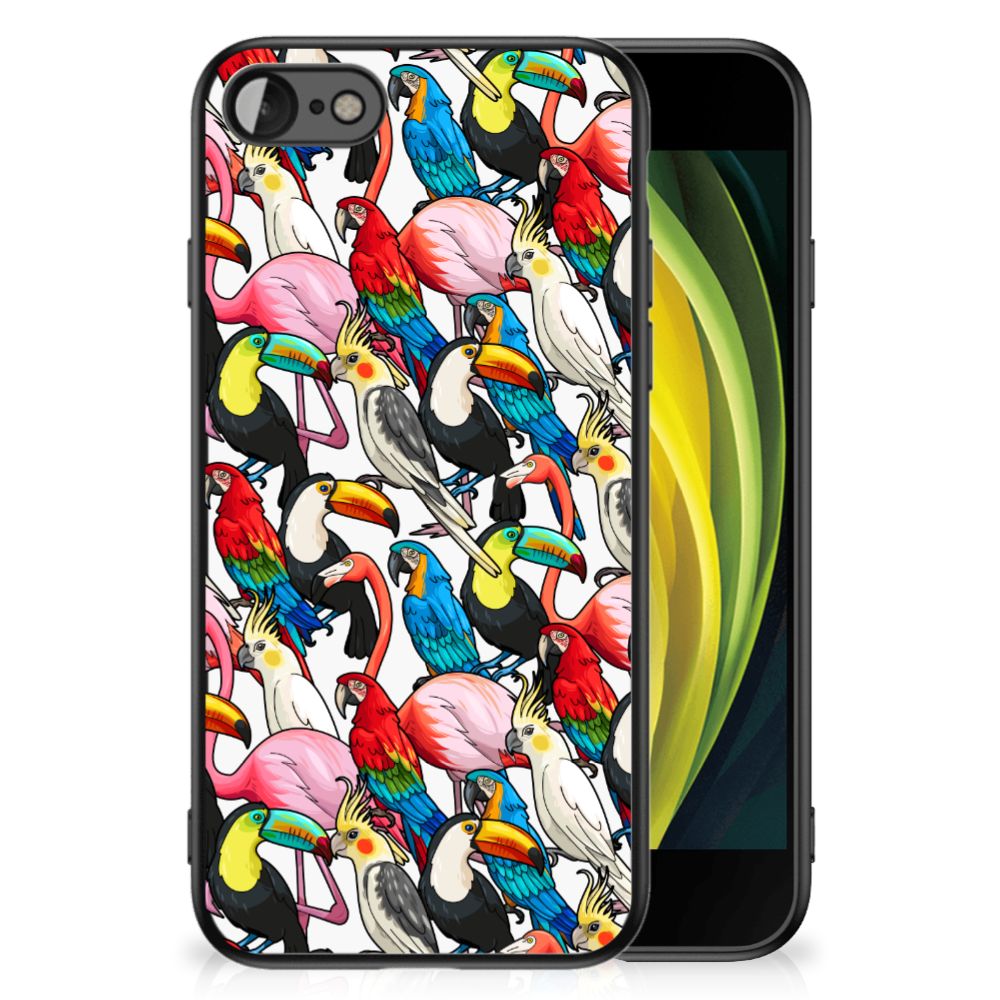 iPhone SE 2022 | SE 2020 | 7/8 Dierenprint Telefoonhoesje Birds met kleurrijke vogels en toucans