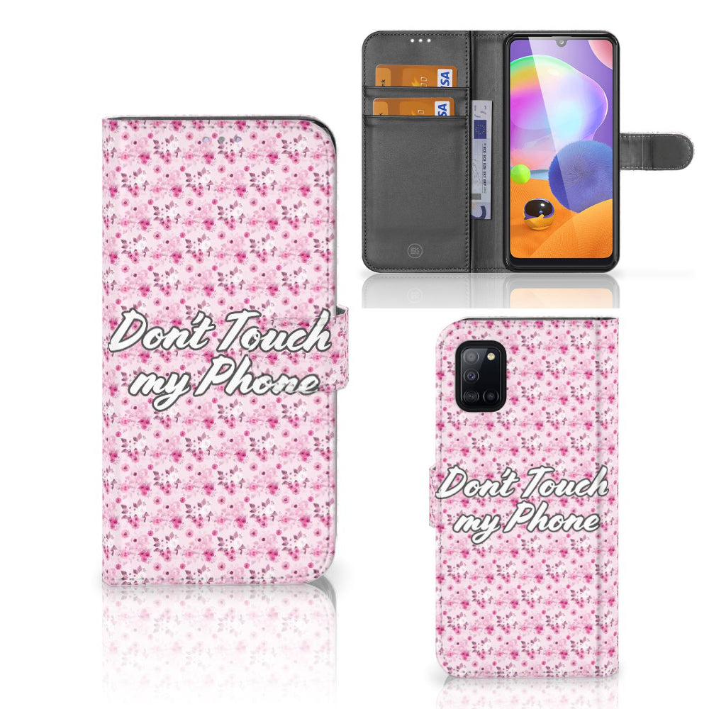 Samsung Galaxy A31 Portemonnee Hoesje Flowers Pink DTMP