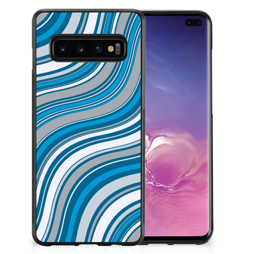 Samsung Galaxy S10+ Bumper Case Waves Blue