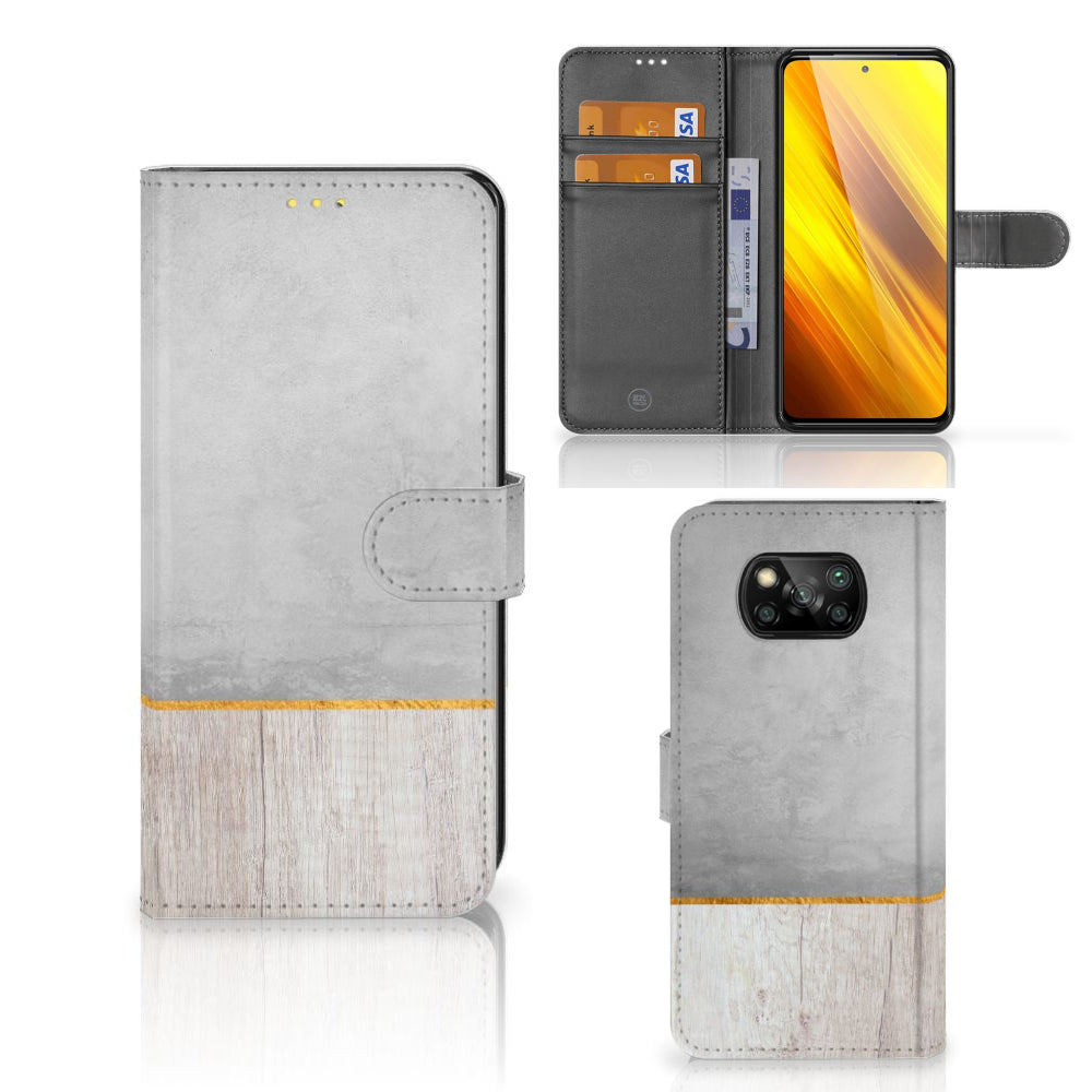 Xiaomi Poco X3 | Poco X3 Pro Book Style Case Wood Concrete