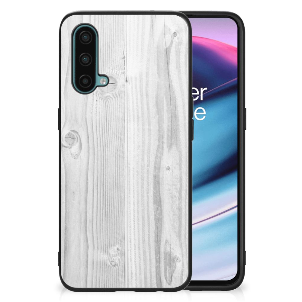 OnePlus Nord CE 5G Houten Print Telefoonhoesje White Wood B2C Telecom