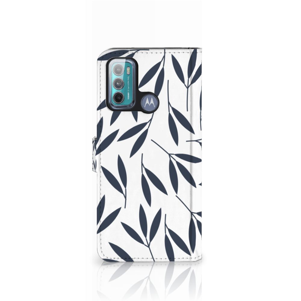 Motorola Moto G60 Hoesje Leaves Blue