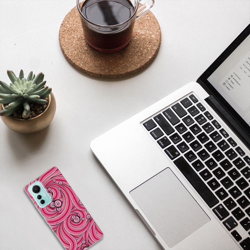 Xiaomi 12 Lite Hoesje maken Swirl Pink B2C Telecom