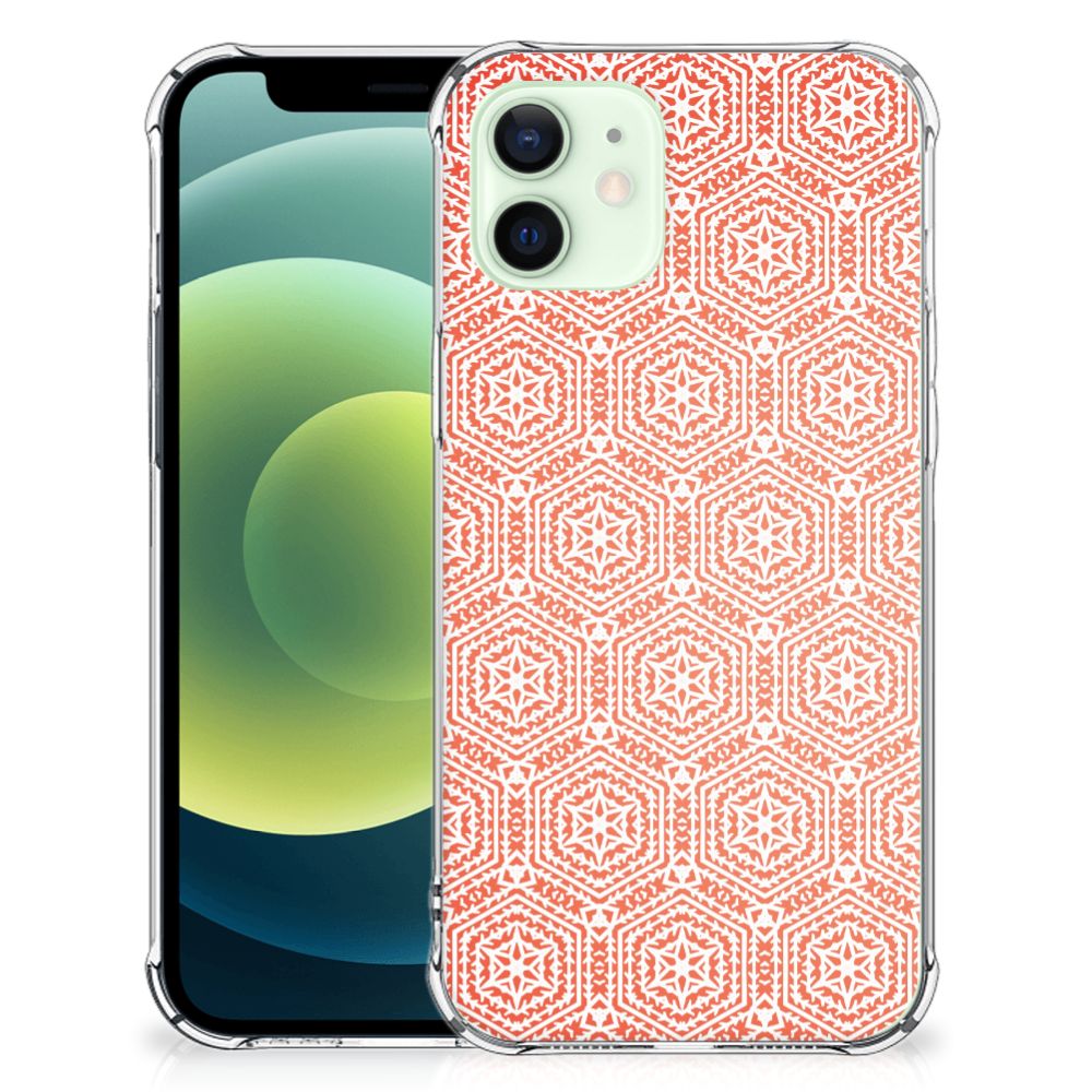 iPhone 12 Mini Doorzichtige Silicone Hoesje Pattern Orange B2C Telecom