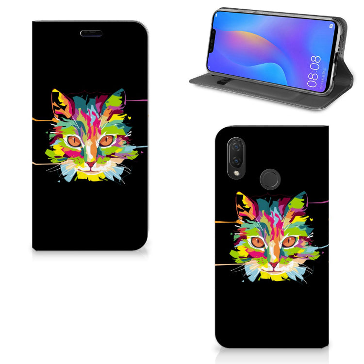 Huawei P Smart Plus Magnet Case Cat Color