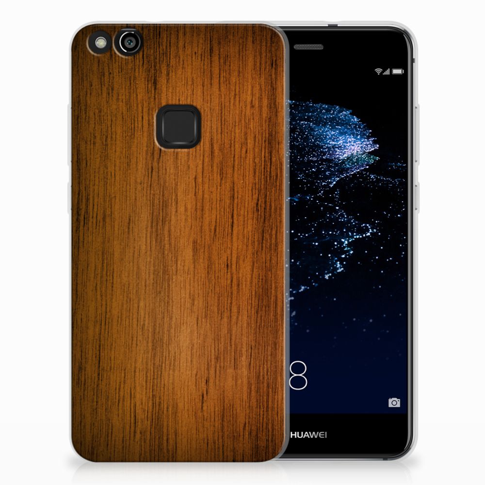 Huawei P10 Lite Bumper Hoesje Donker Hout