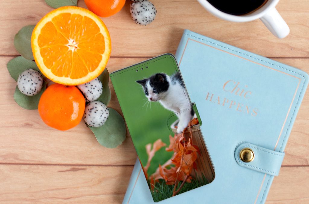 OPPO A91 | Reno3 Telefoonhoesje met Pasjes Kitten