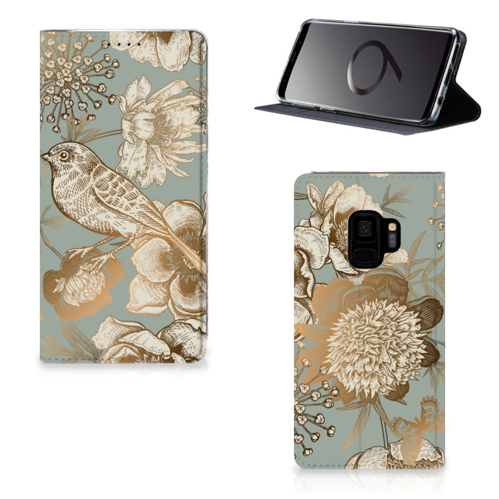 Smart Cover voor Samsung Galaxy S9 Vintage Bird Flowers