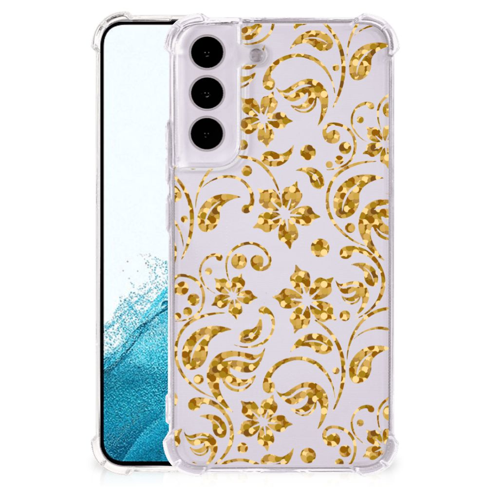 Samsung Galaxy S22 Case Gouden Bloemen