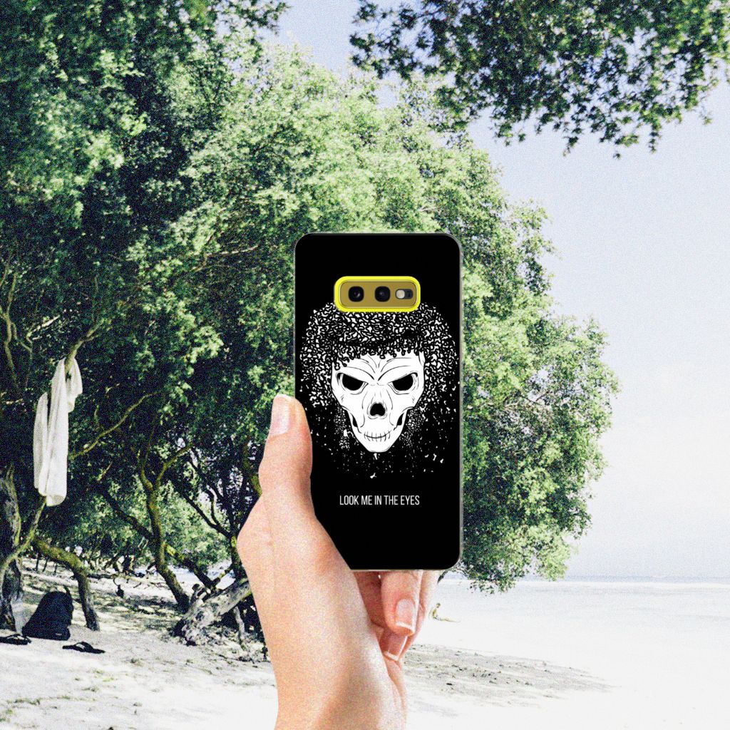 Silicone Back Case Samsung Galaxy S10e Skull Hair