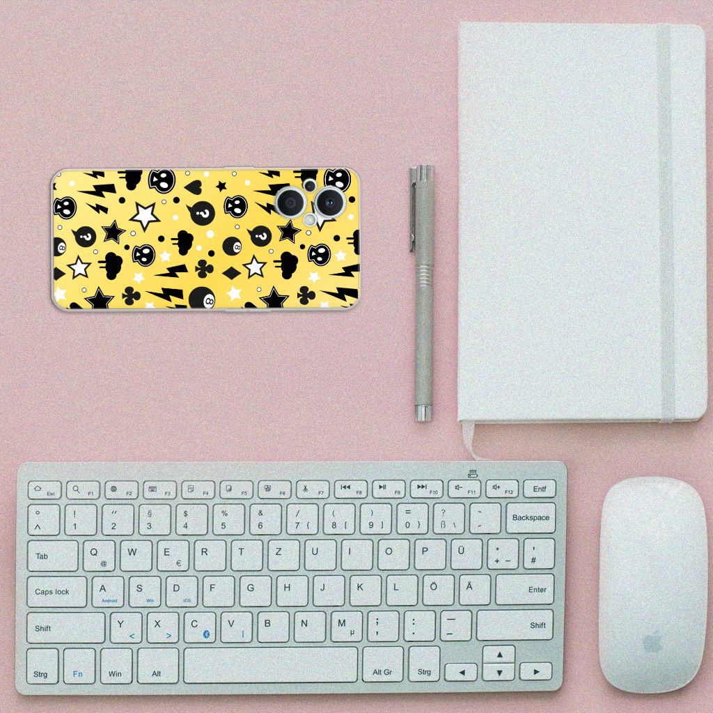 Silicone Back Case OPPO Reno8 Lite Punk Geel B2C Telecom