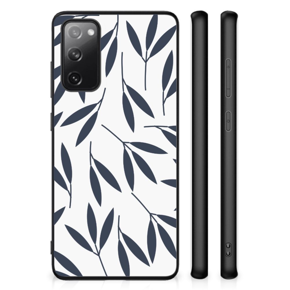 Samsung Galaxy S20 FE Bloemen Hoesje Leaves Blue B2C Telecom