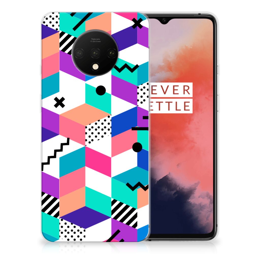 OnePlus 7T TPU Hoesje Blokken Kleurrijk