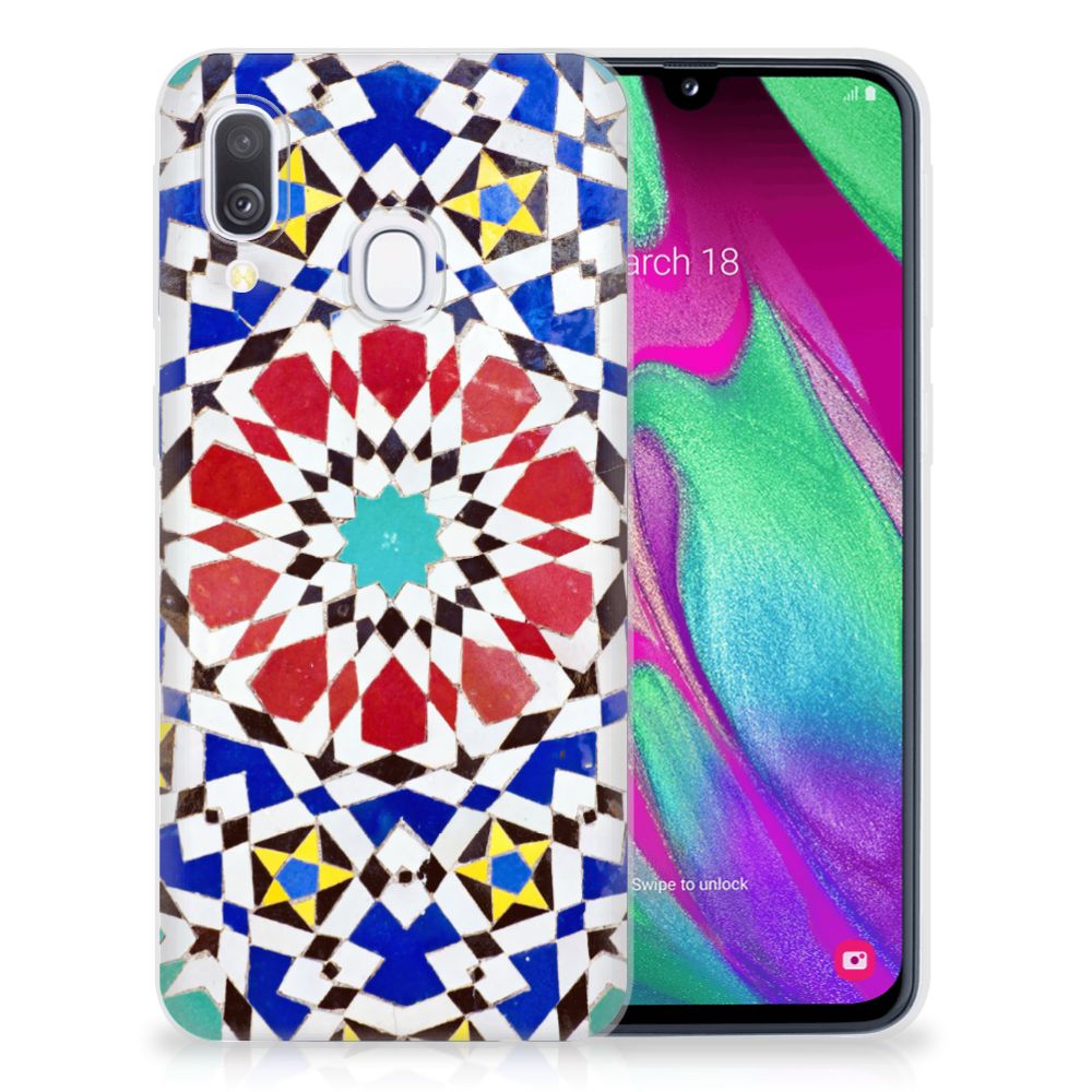 Samsung Galaxy A40 TPU Siliconen Hoesje Mozaïek