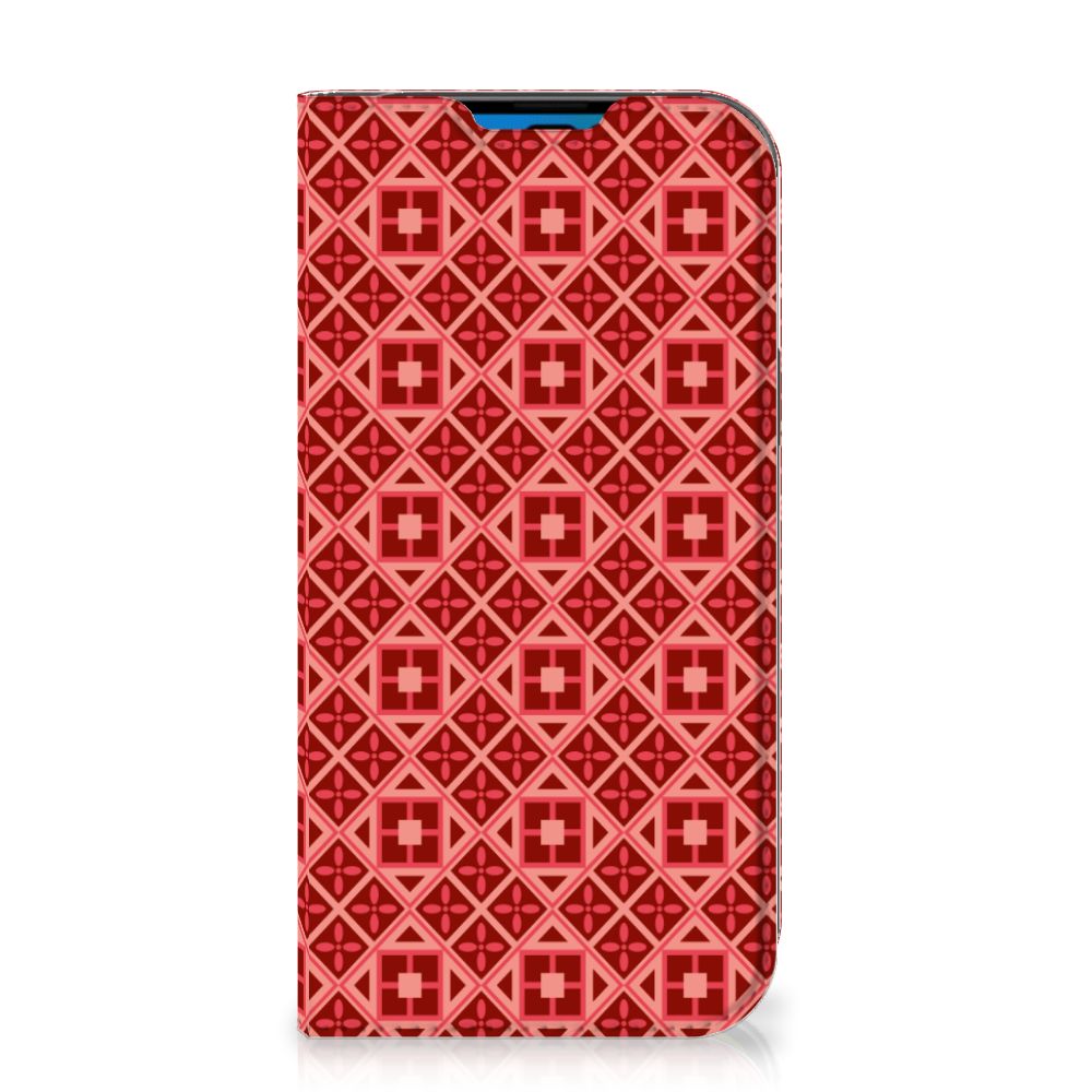 iPhone 14 Pro Hoesje met Magneet Batik Rood