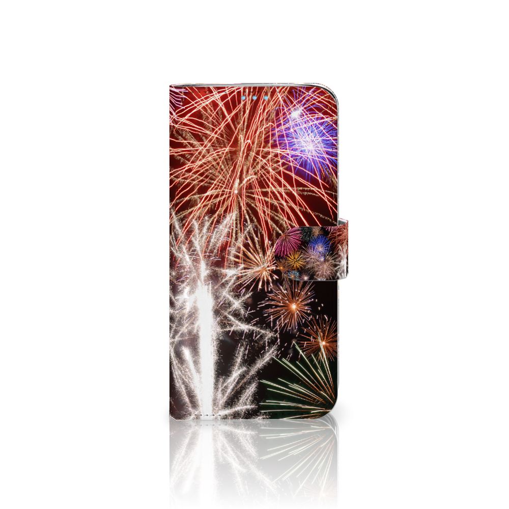 Huawei P40 Lite Wallet Case met Pasjes Vuurwerk