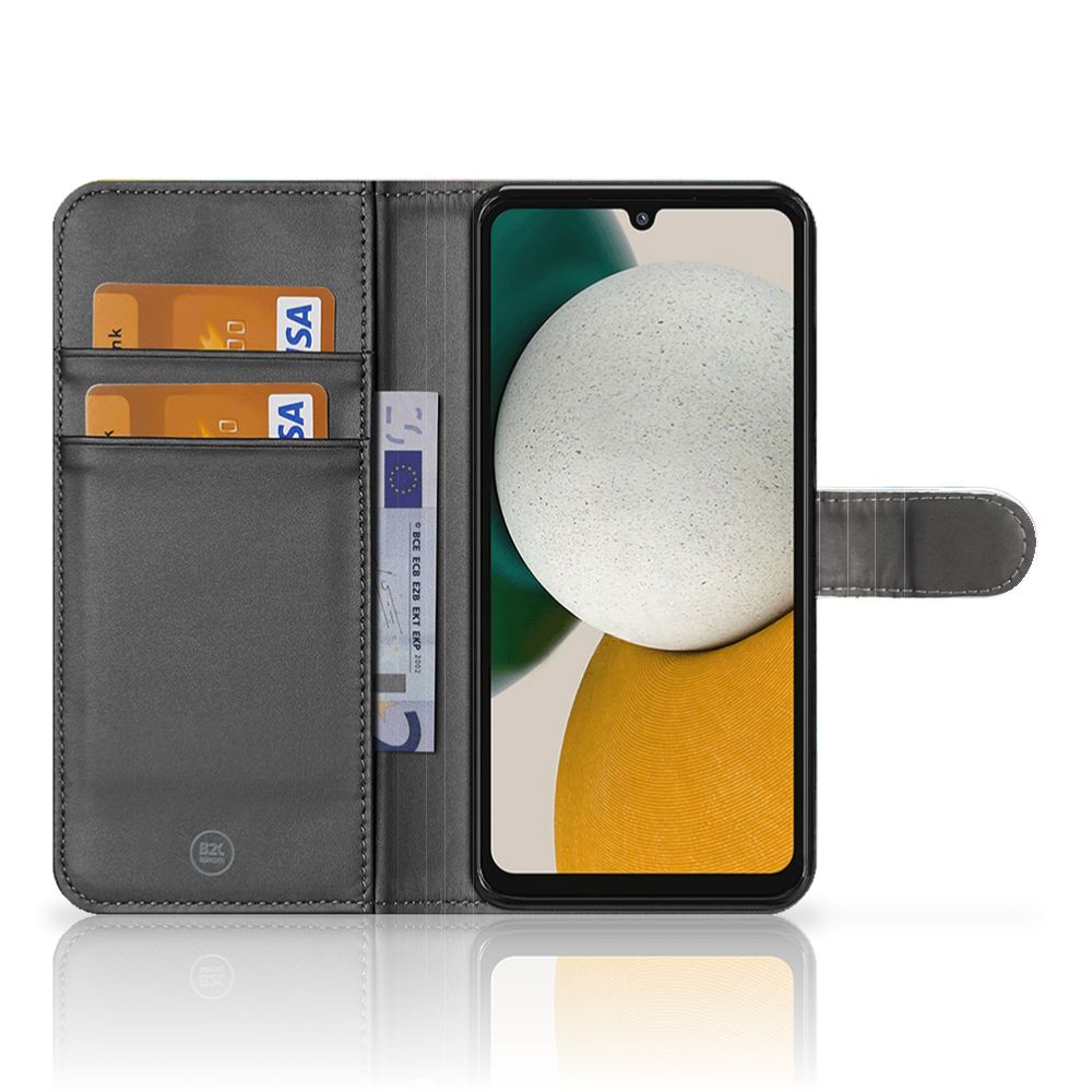 Hoesje Samsung Galaxy A34 Watercolor Light met pasjeshouder en unieke watercolor design.