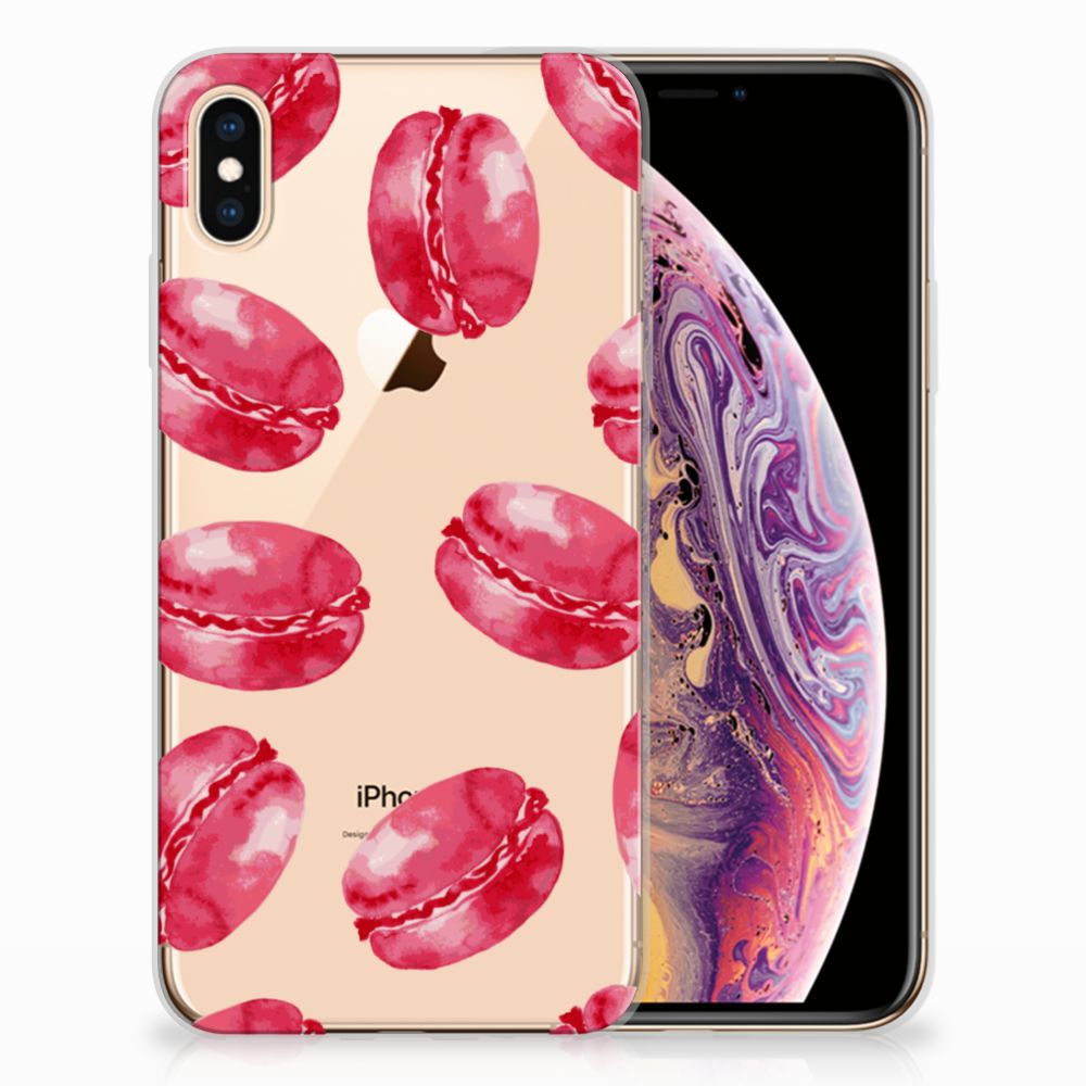 Apple iPhone Xs Max Siliconen Case Pink Macarons