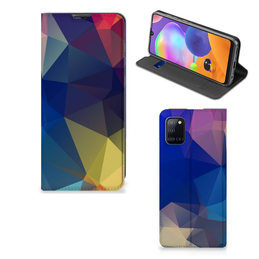 Samsung Galaxy A31 Stand Case Polygon Dark