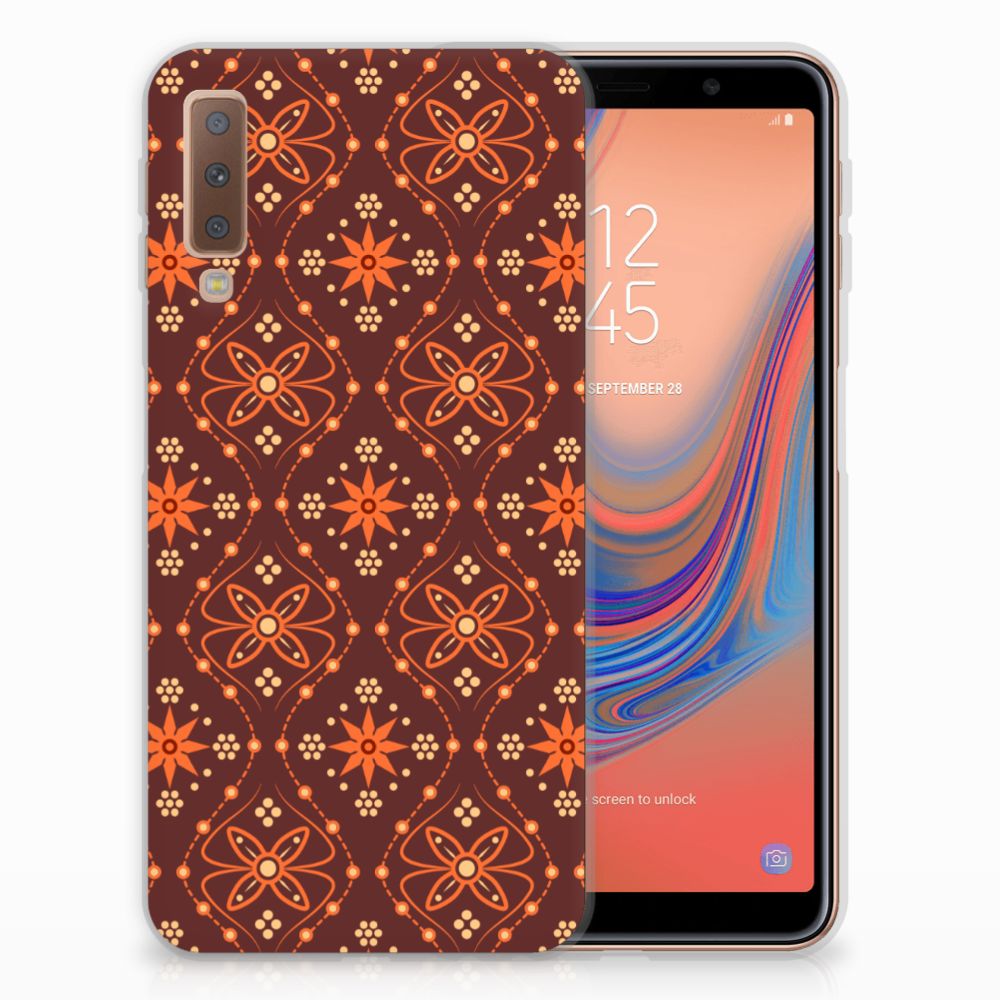 Samsung Galaxy A7 (2018) TPU bumper Batik Brown