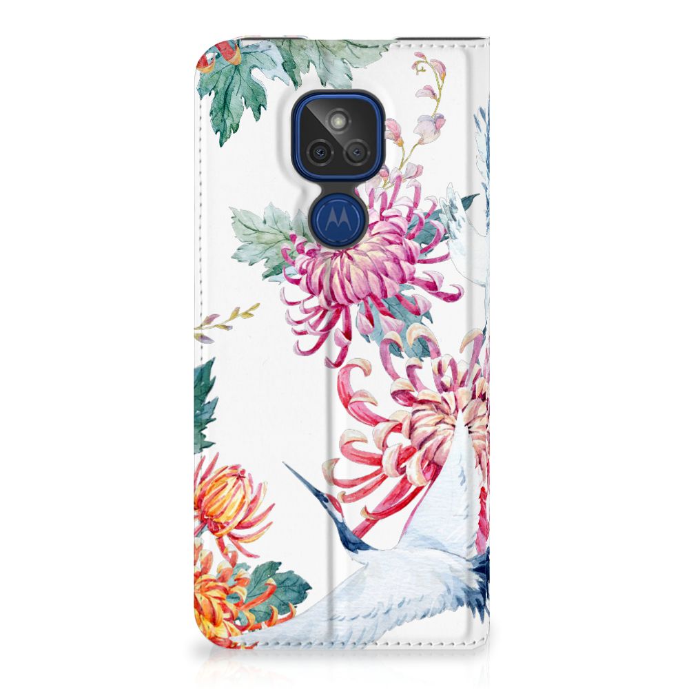Motorola Moto G9 Play Hoesje maken Bird Flowers - B2C Telecom