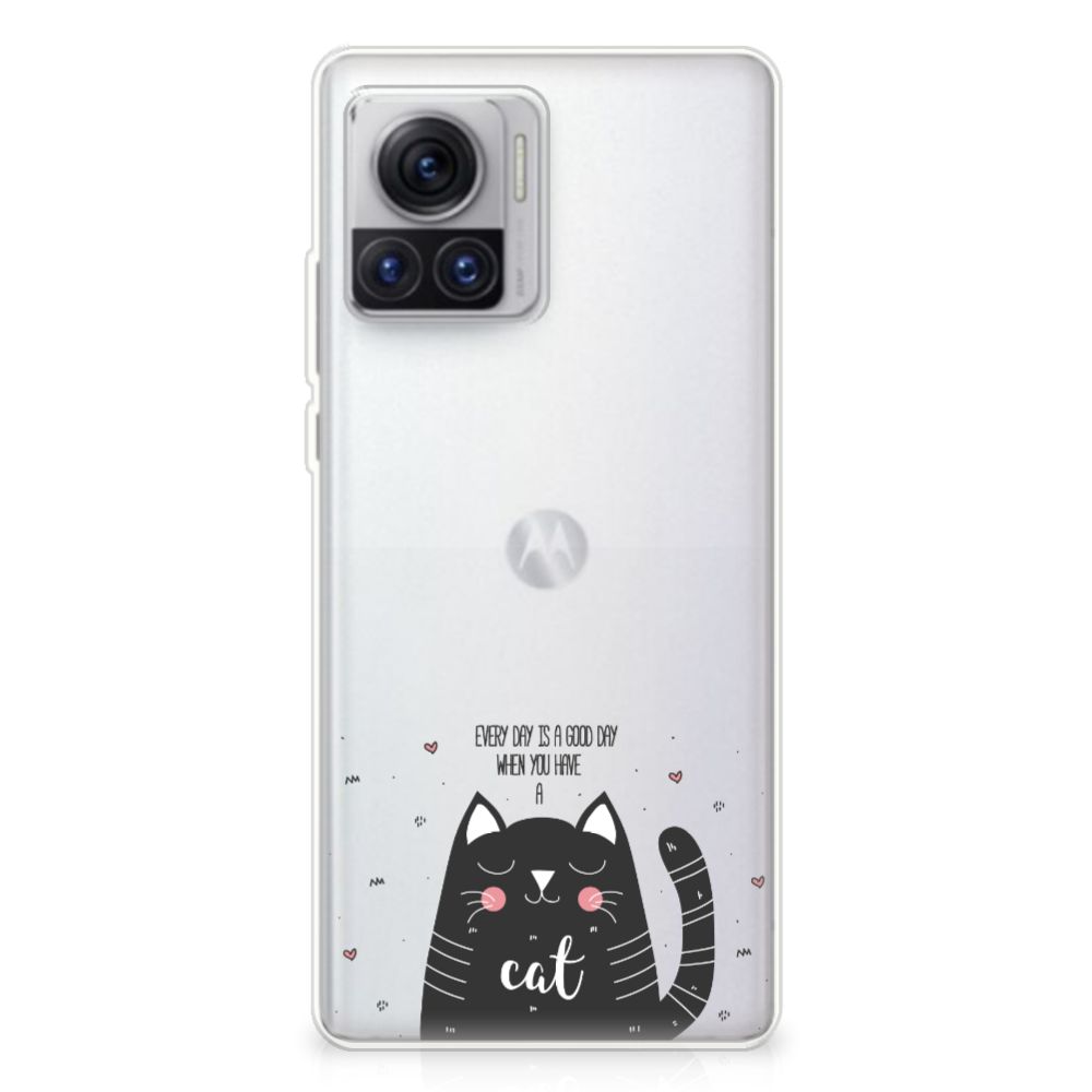 Motorola Moto X30 Pro Telefoonhoesje met Naam Cat Good Day B2C Telecom