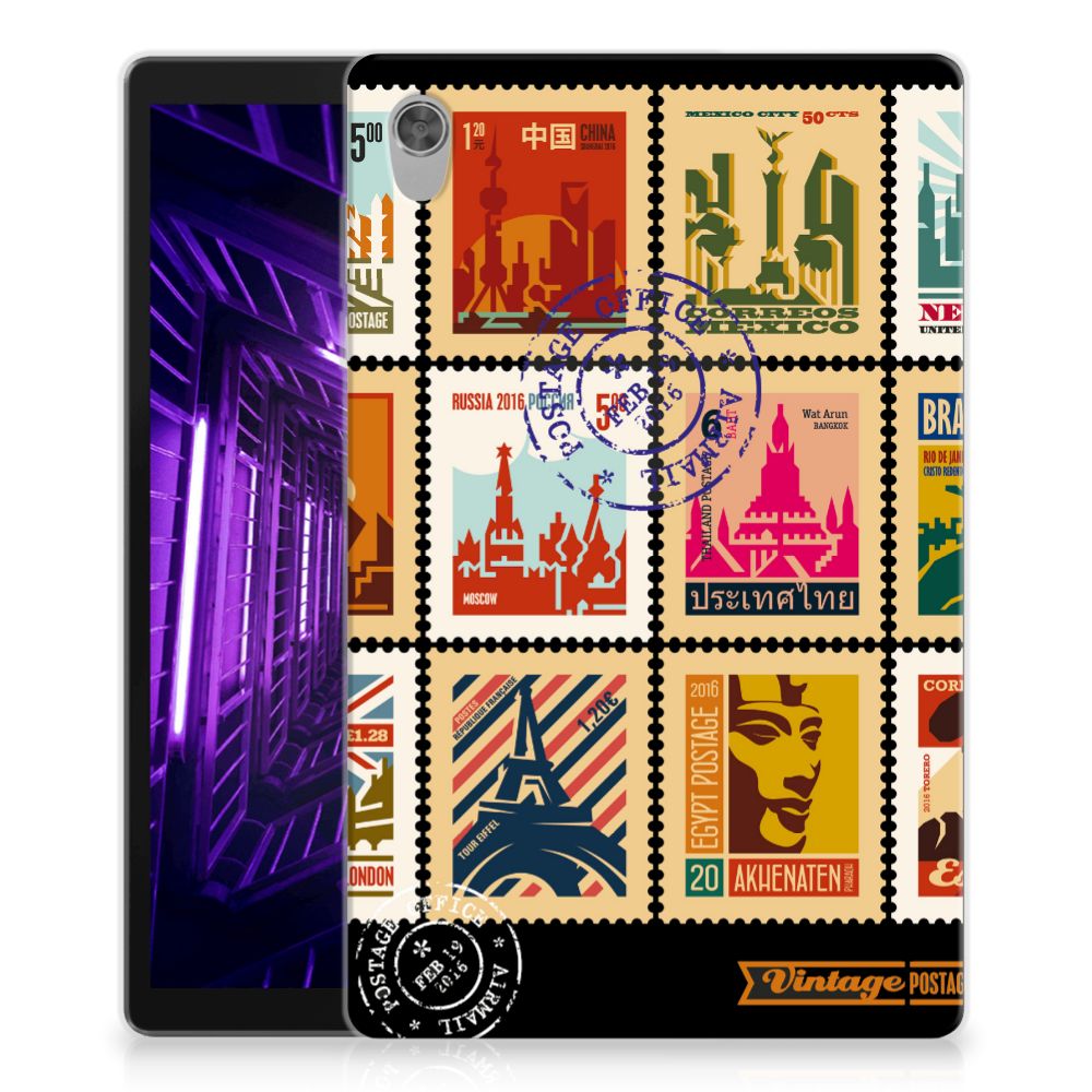 Lenovo Tab M10 HD (2de generatie) Hip Hoesje Postzegels - B2C Telecom