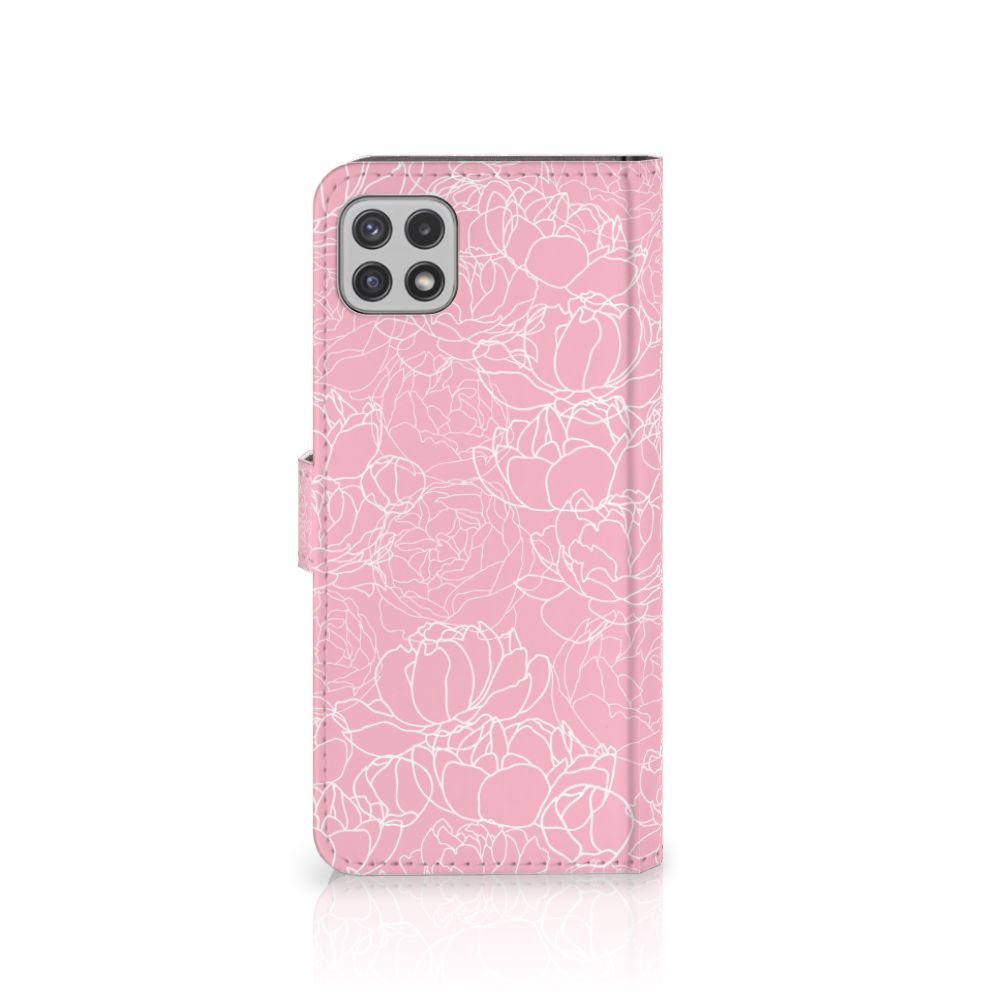 Samsung Galaxy A22 5G Hoesje White Flowers