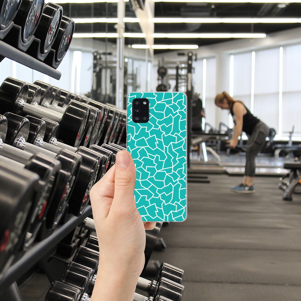 Samsung Galaxy A31 Hoesje maken Cracks Blue B2C Telecom