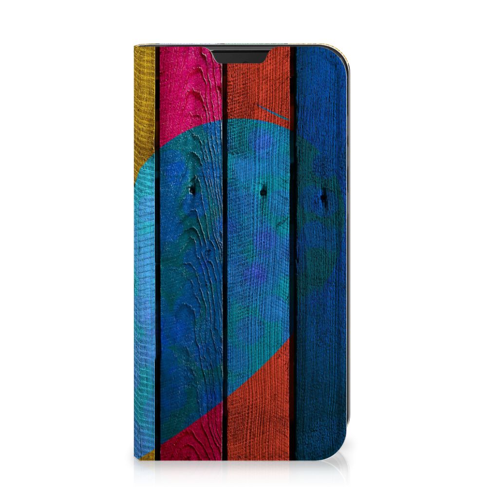 Samsung Galaxy Xcover 5 Book Wallet Case Wood Heart - Cadeau voor je Vriend - B2C Telecom