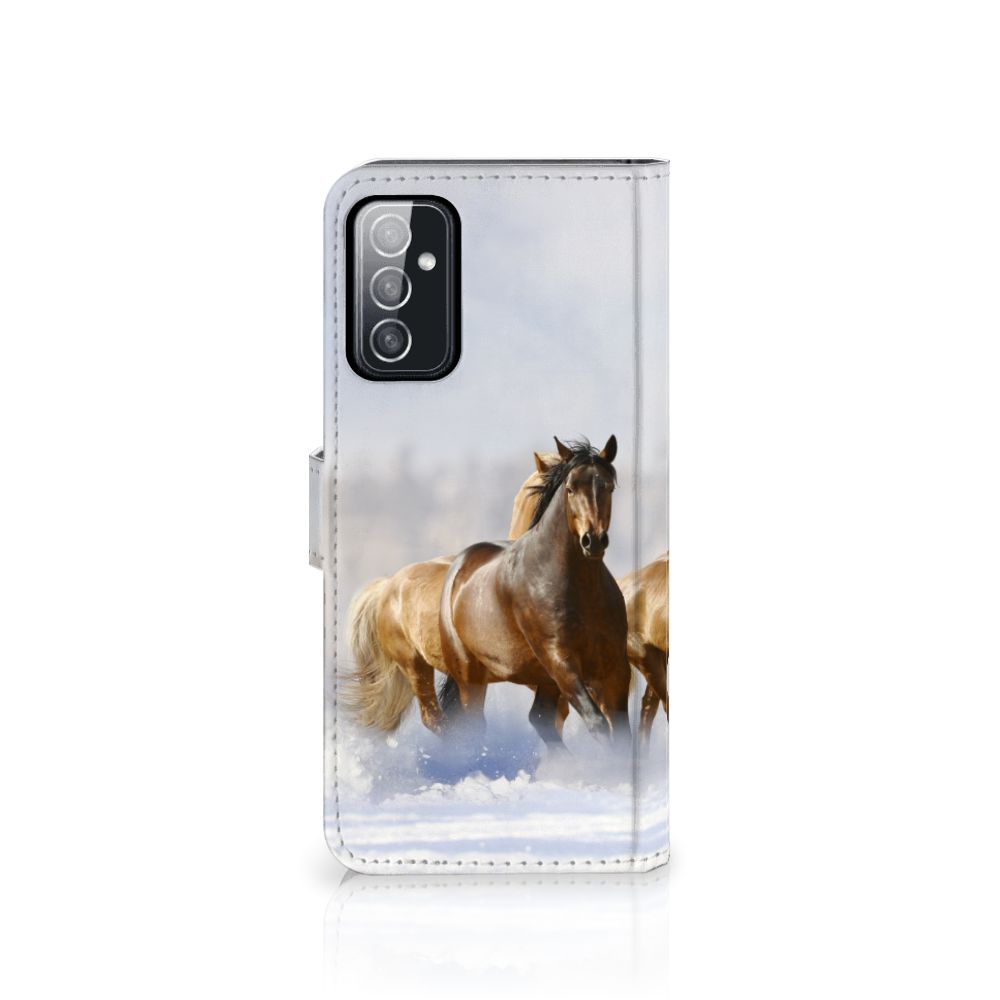 Samsung Galaxy M52 Telefoonhoesje met Pasjes Paarden