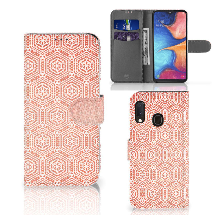 Samsung Galaxy A20e Telefoon Hoesje Pattern Orange