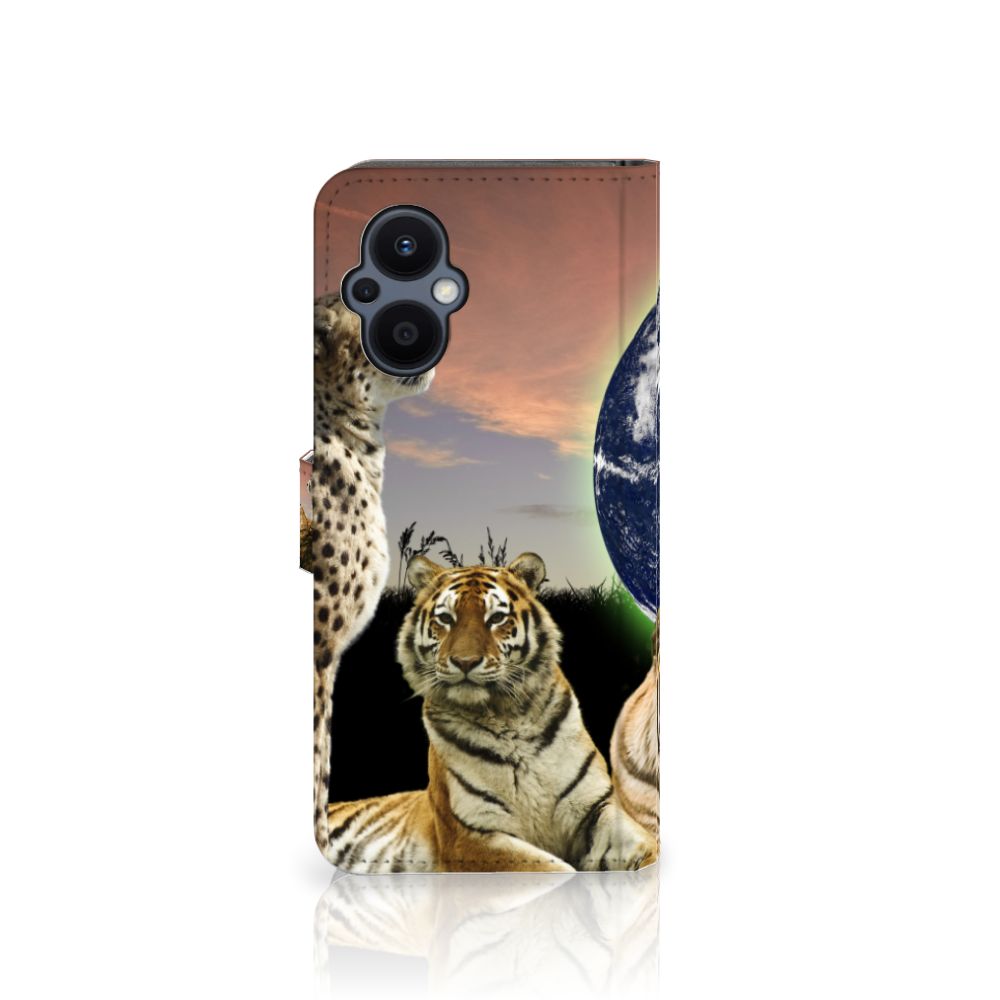 OPPO Reno 8 Lite | OnePlus Nord N20 Telefoonhoesje met Pasjes Roofdieren