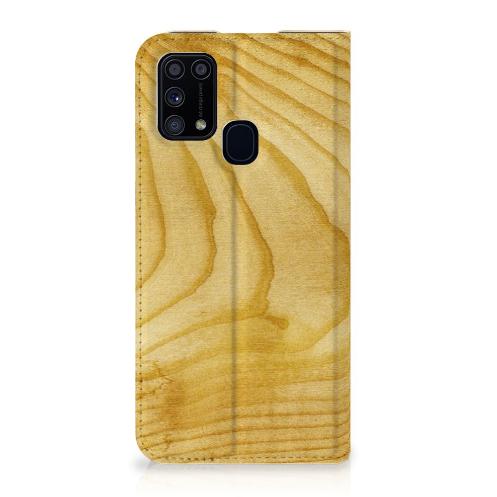 Samsung Galaxy M31 Book Wallet Case Licht Hout - B2C Telecom