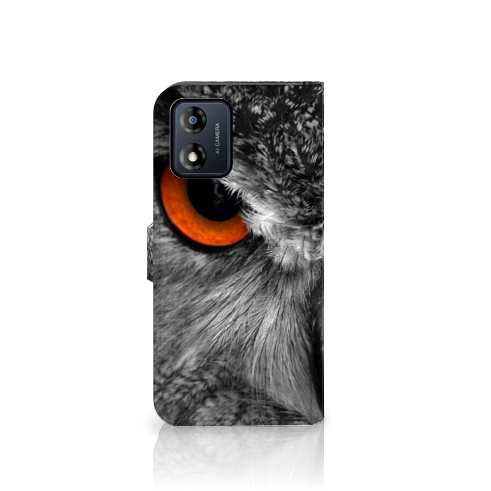 Motorola Moto E13 4G Telefoonhoesje met Pasjes Uil