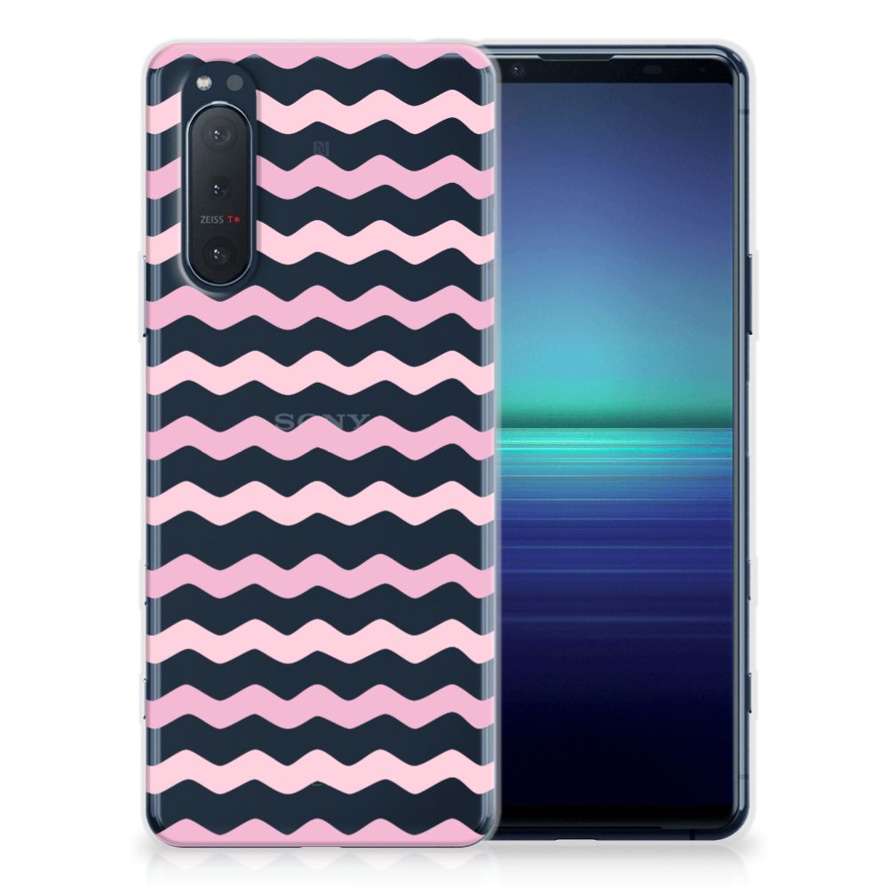 Sony Xperia 5II TPU bumper Waves Roze