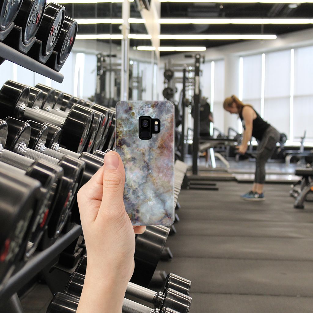 Samsung Galaxy S9 TPU Siliconen Hoesje Marmer Grijs