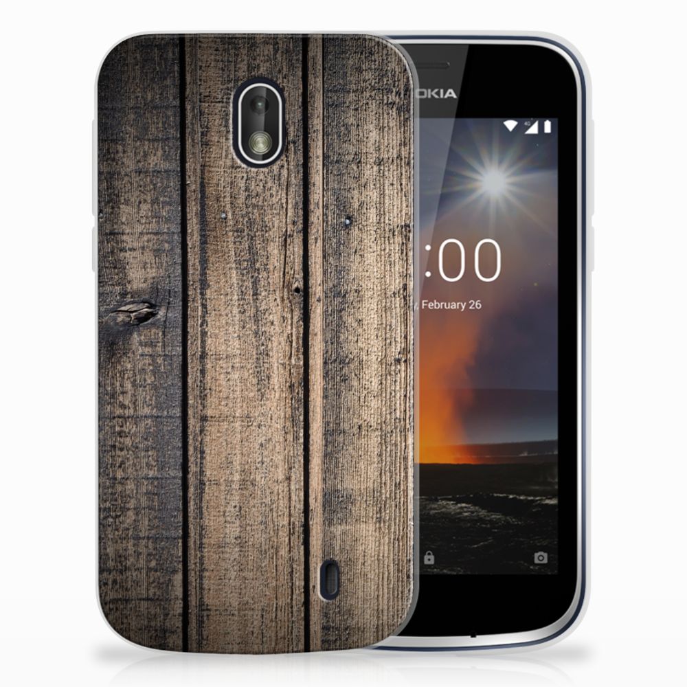 Nokia 1 Bumper Hoesje Steigerhout