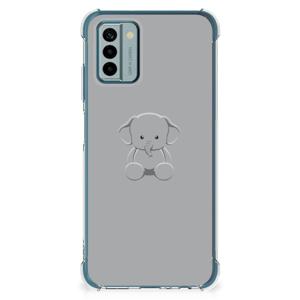 Nokia G22 Stevig Bumper Hoesje Grijs Baby Olifant