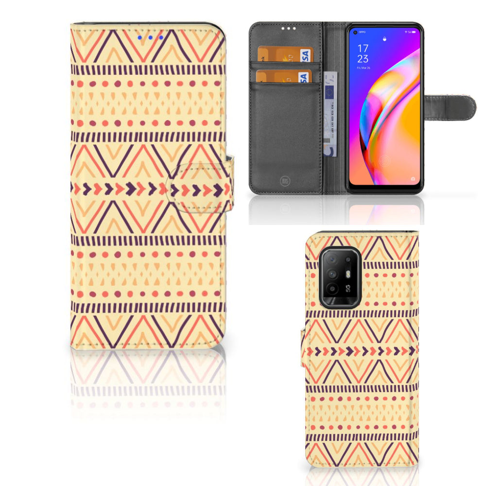 OPPO Reno5 Z | A94 5G Telefoon Hoesje Aztec Yellow