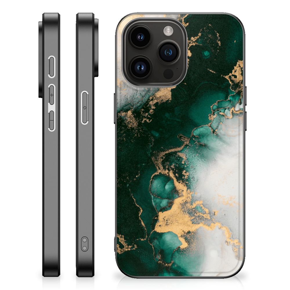 Marmeren Print Telefoonhoesje voor iPhone 15 Pro Max Marmer Groen B2C Telecom