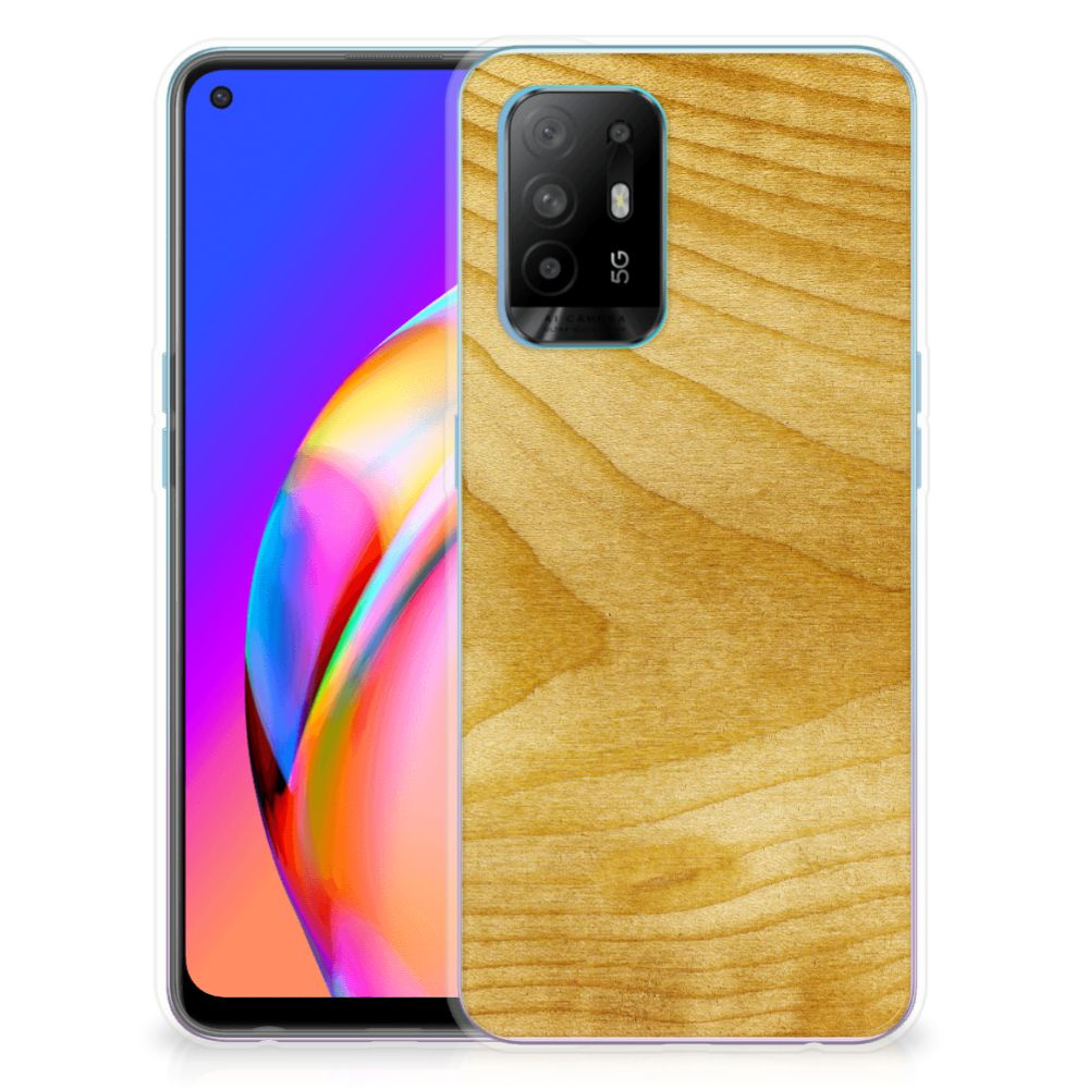 OPPO A94 5G | Reno5 Z Bumper Hoesje Licht Hout