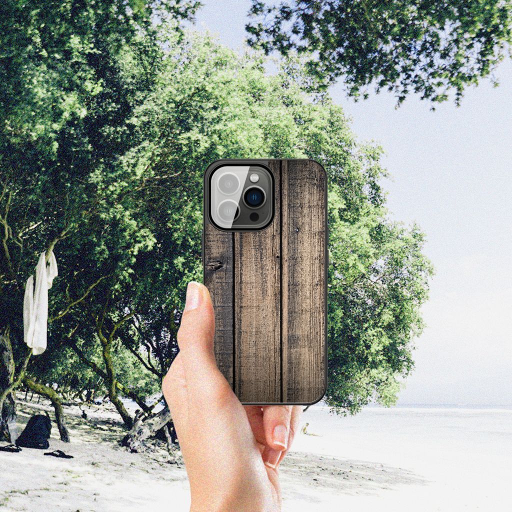 iPhone 13 Pro Houten Print Telefoonhoesje Steigerhout B2C Telecom