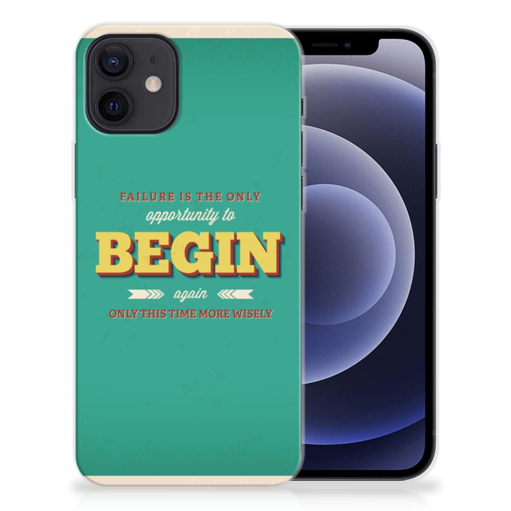 iPhone 12 | 12 Pro (6.1") Siliconen hoesje met naam Quote Begin