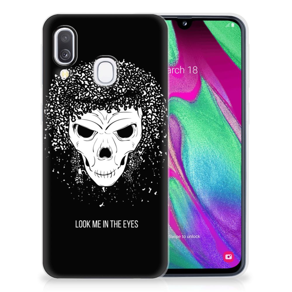 Silicone Back Case Samsung Galaxy A40 Skull Hair