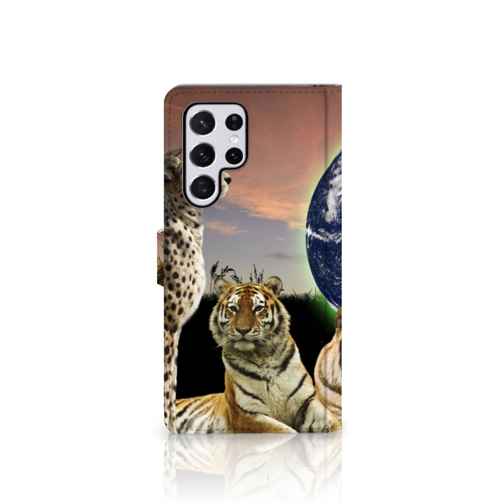 Samsung Galaxy S22 Ultra Telefoonhoesje met Pasjes Roofdieren