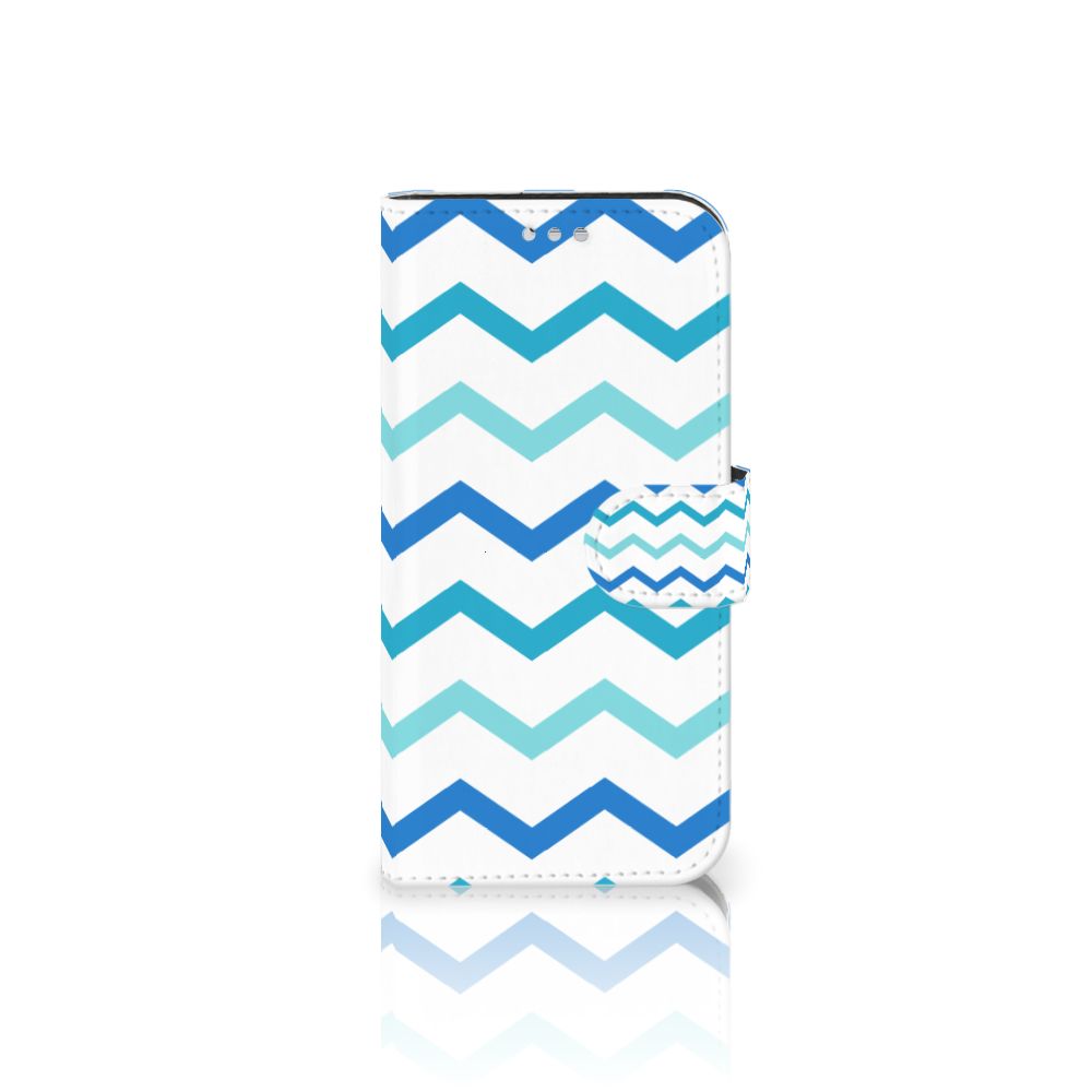 Samsung Galaxy S7 Telefoon Hoesje Zigzag Blauw