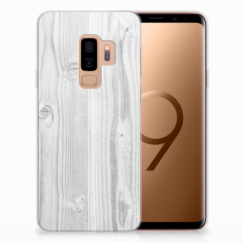 Samsung Galaxy S9 Plus Bumper Hoesje White Wood